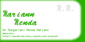 mariann menda business card